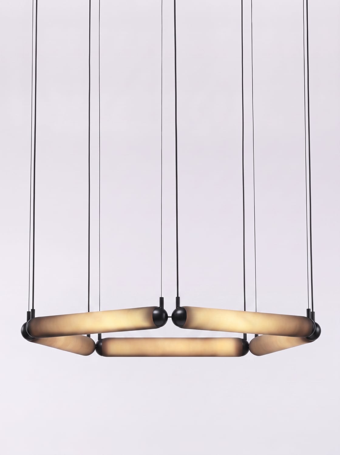 Brokis Puro Contour Pentagon 800 in dark opaline glass.