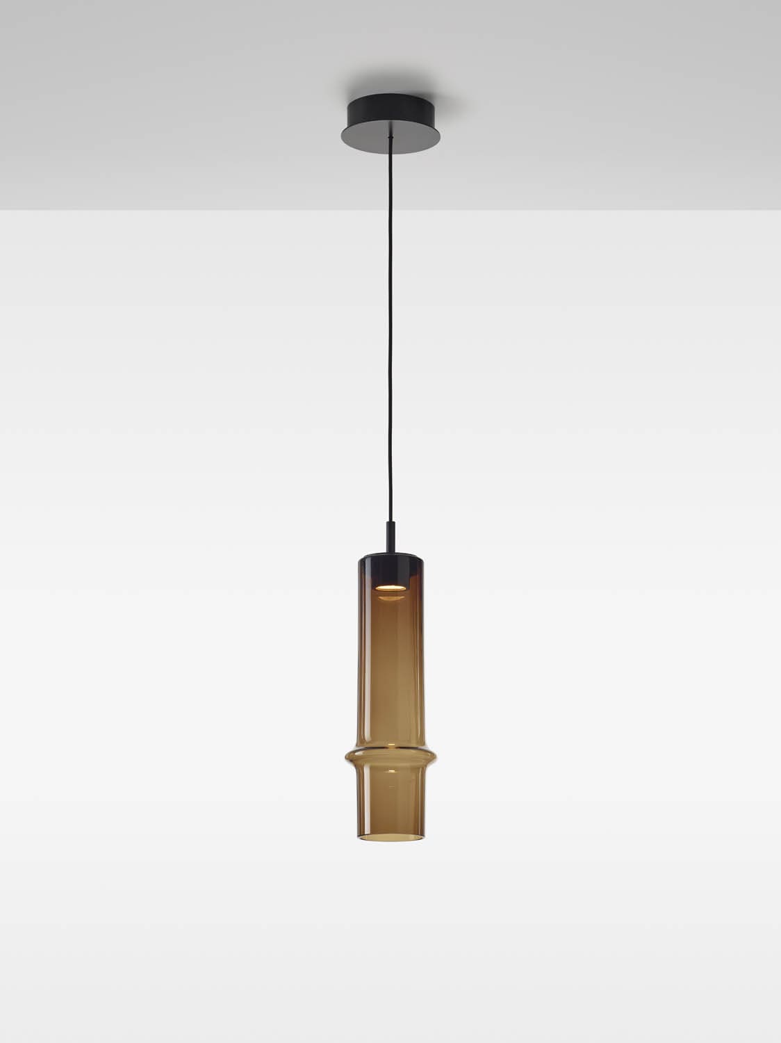 Brokis Bamboo Forest M Down Pendant, sculptural and elegant on a slim black flex and polished fitting.
