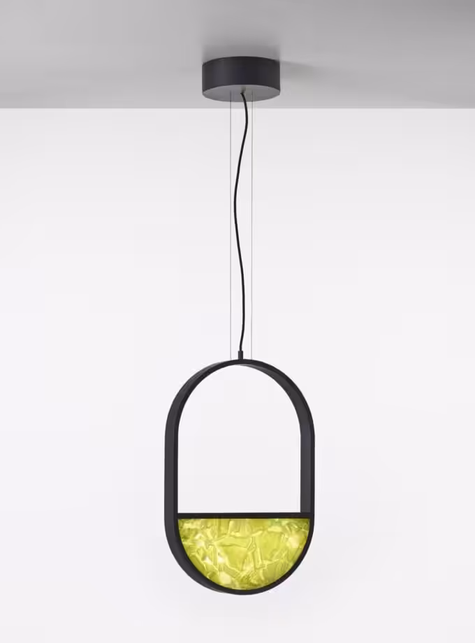 Geometric Oval 1/3 Bottom Pendant