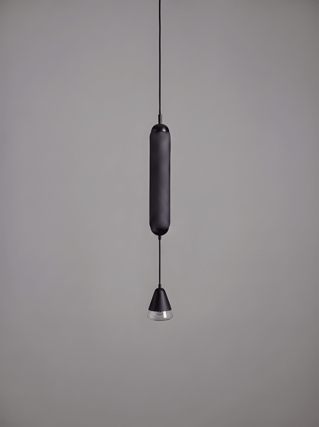 Brokis Puro Single Vertical 400 in dark grey opaline glass.
