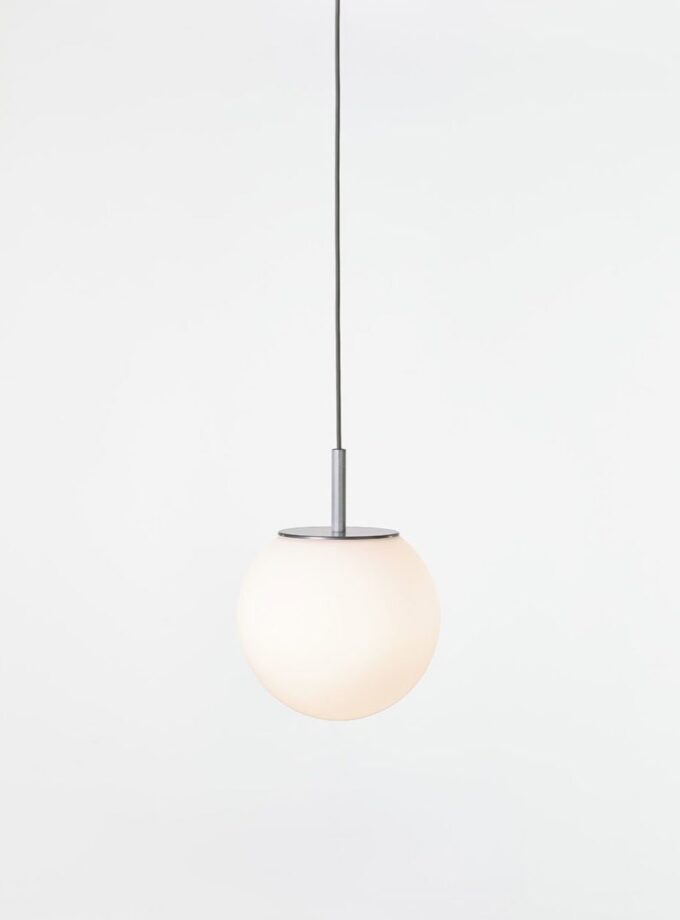 Brokis Sfera 250 Pendant showcases a handblown frosted globe and sleek cap, embodying refined minimalist luxury.
