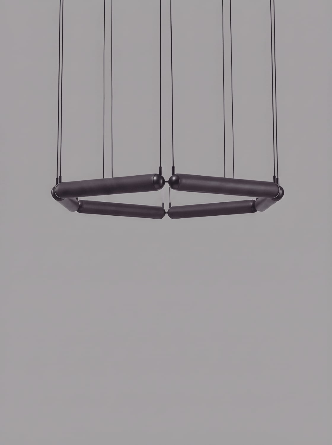 Brokis Puro Contour Hexagon 600 in dark grey opaline glass.