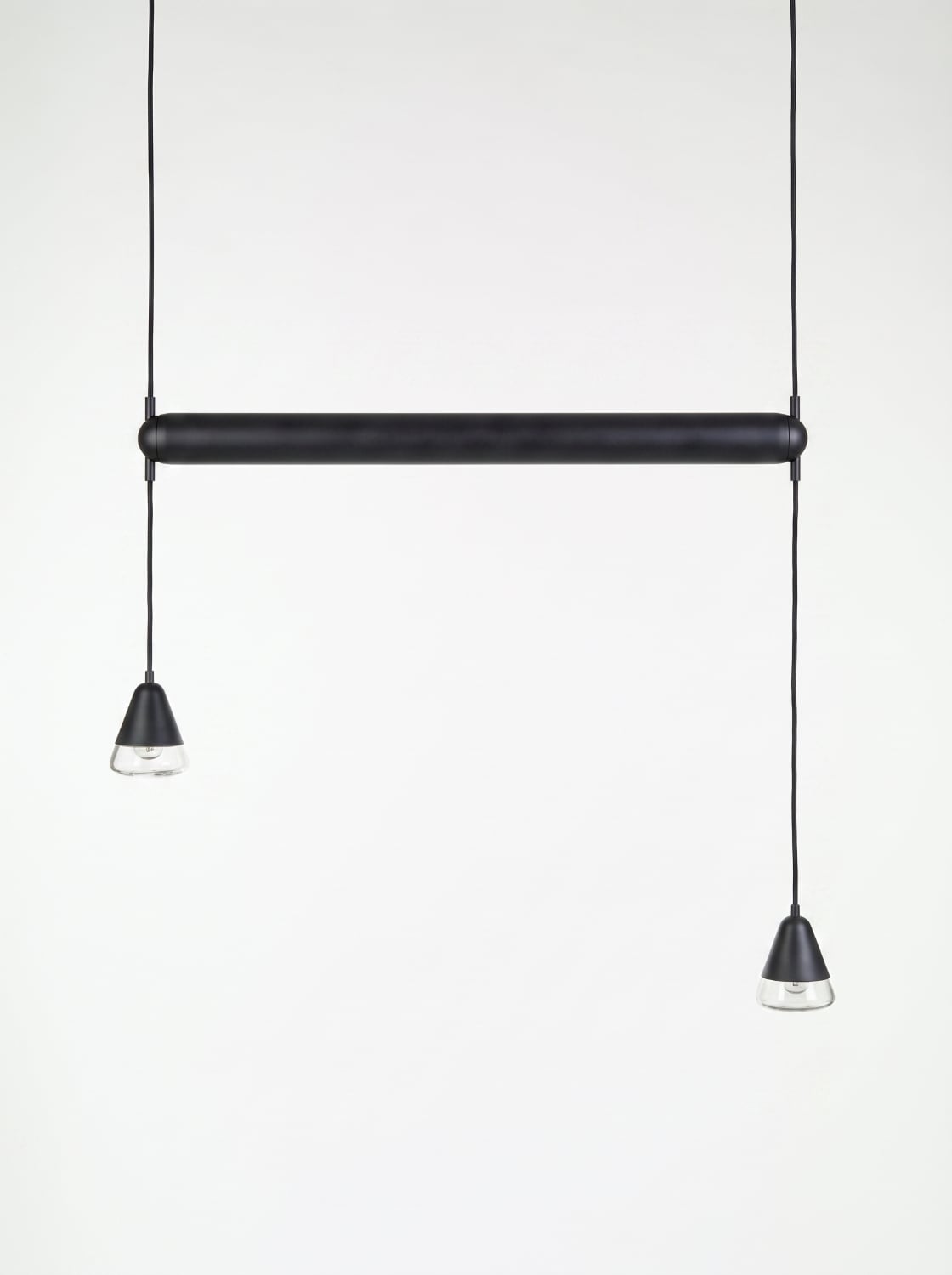 Brokis Puro Single Horizontal 1000 in dark grey opaline glass.