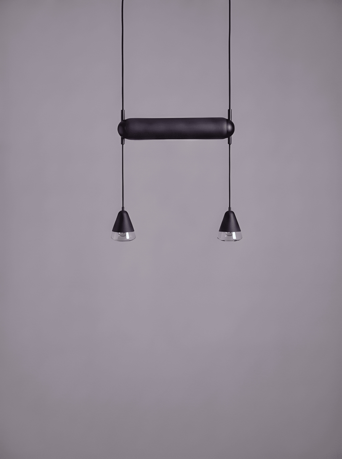 Brokis Puro Single Horizontal 400 in dark grey opaline glass.