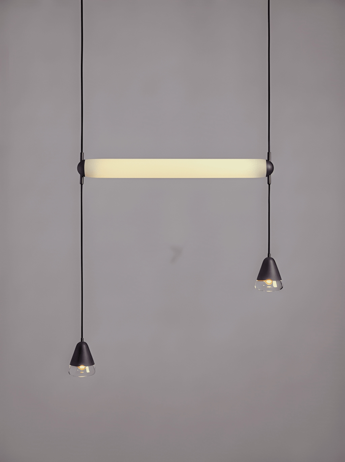 Brokis Puro Single Horizontal 800 in dark grey opaline glass.