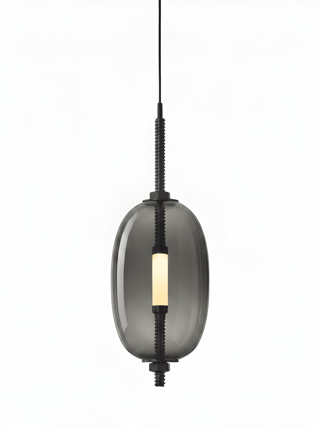 Brokis Under Pressure Vertical Little in smoke grey glass and black finish.