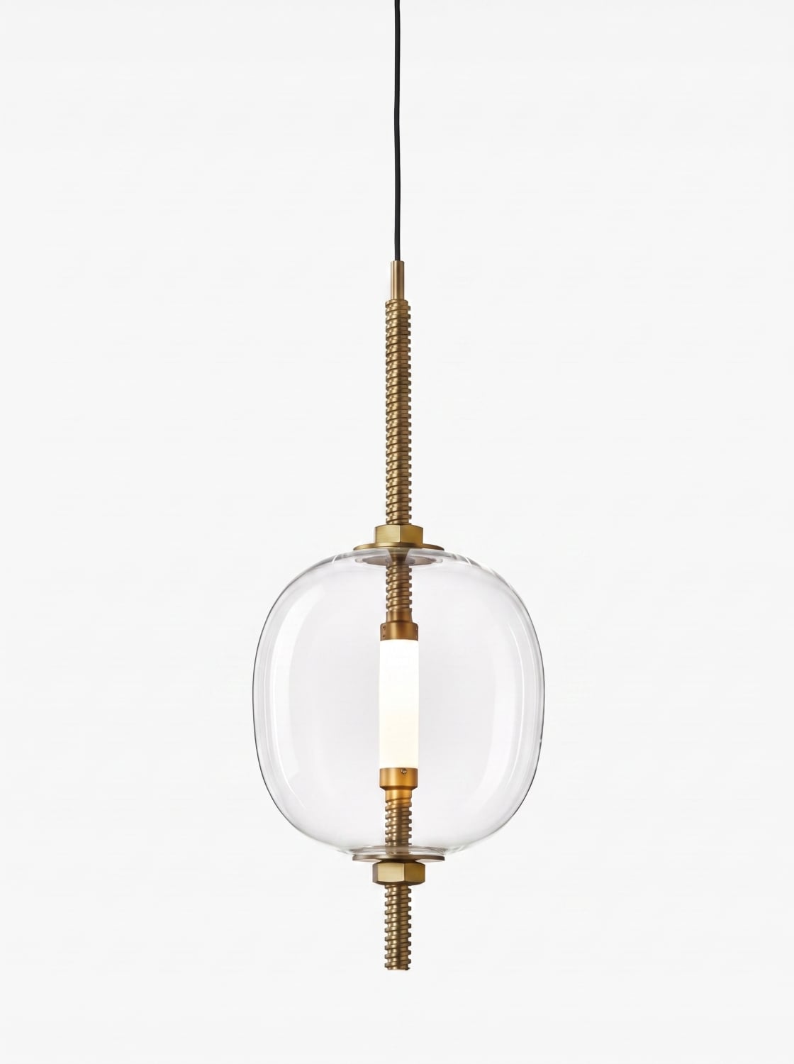 Brokis Under Pressure Vertical More in transparent glass and champagne finish.