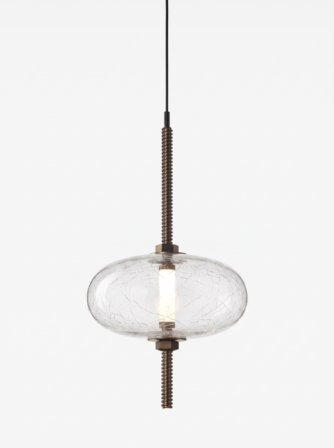 Brokis Under Pressure Vertical Most in transparent glass with crackle and bronze finish.