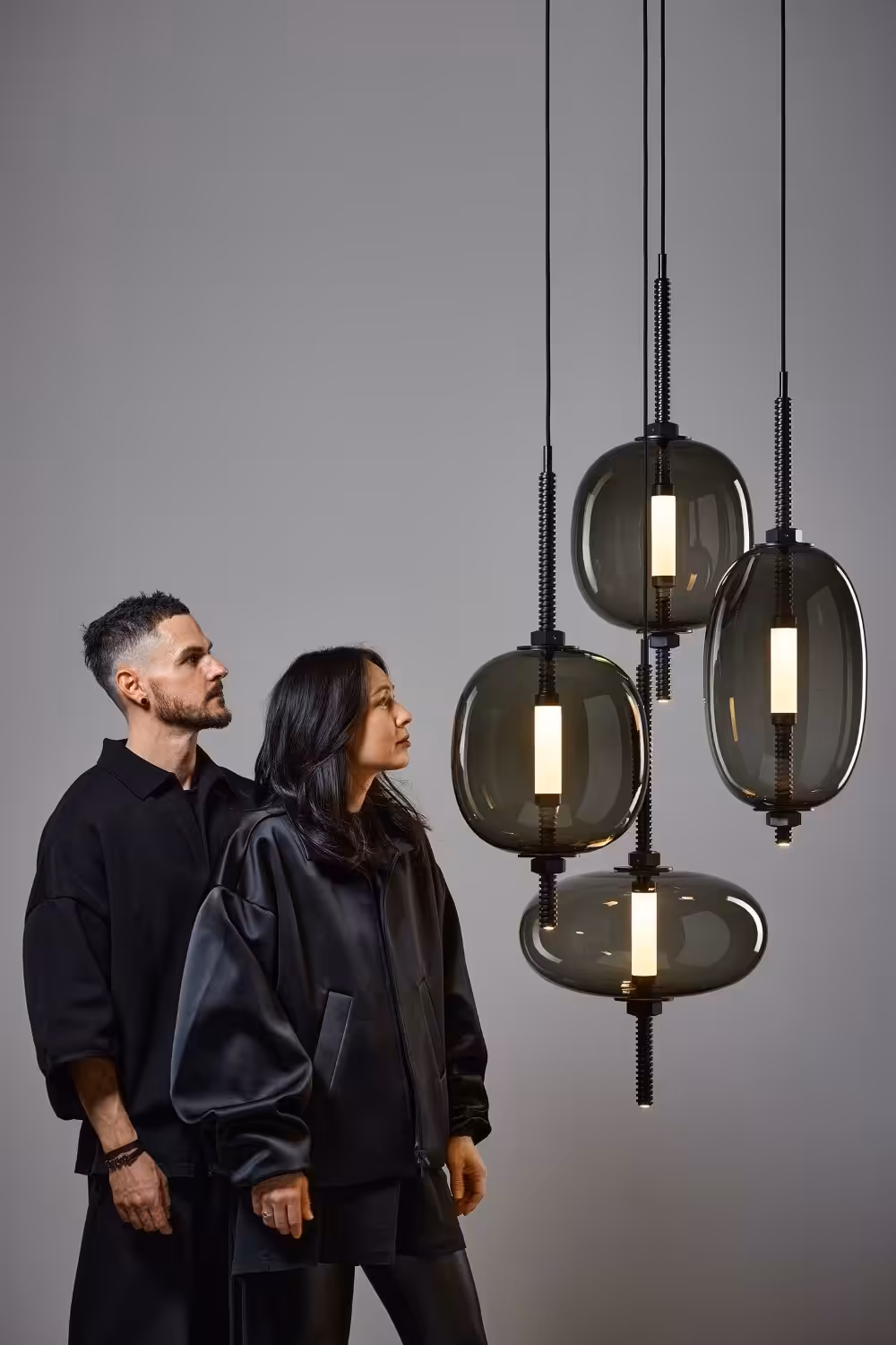 Brokis designers Boris Klimek and Lenka Damova presenting their new lighting collection Under Pressure.
