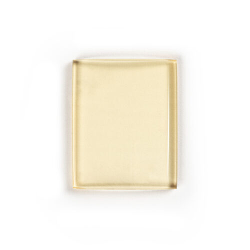 Brokis amber transparent glass sample.