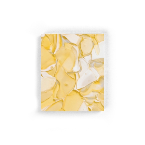 Amber triplex opal acid etched BROKISGLASS sample.