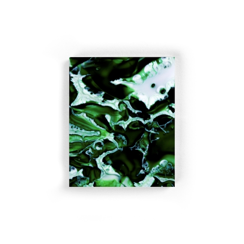 Dark green triplex opal BROKISGLASS sample.