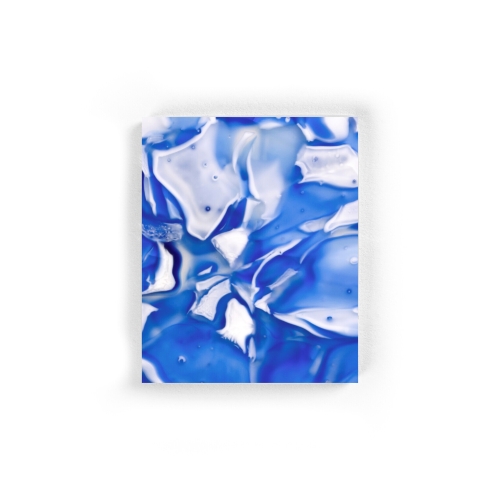 Light blue triplex opal acid etched BROKISGLASS sample.