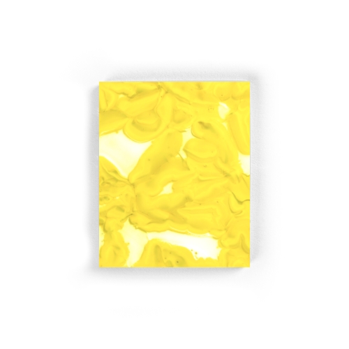 Yellow triplex opal acid etched BROKISGLASS sample.