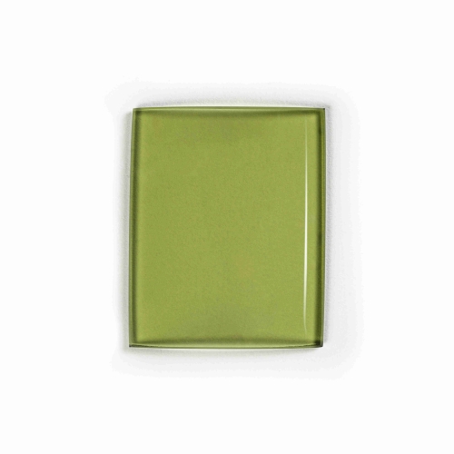 Brokis olive green transparent glass sample.