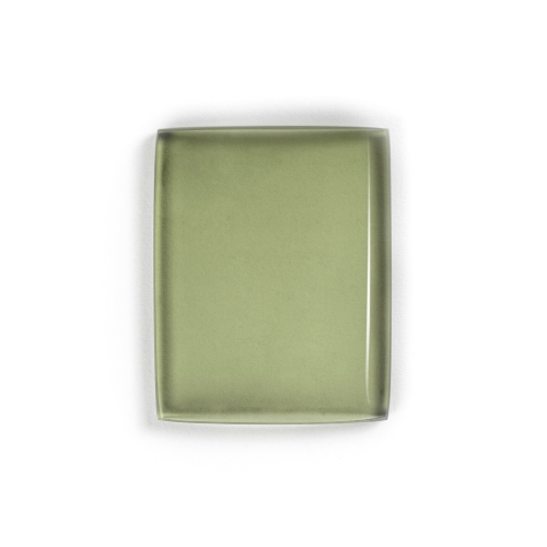 Brokis olive green triplex opal glass sample.