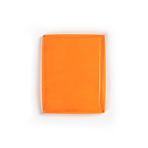 Brokis orange transparent glass sample.