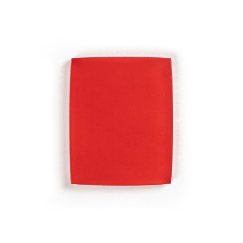 Brokis red transparent glass sample.