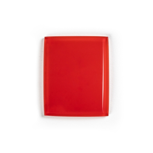 Brokis red triplex opal glass sample.