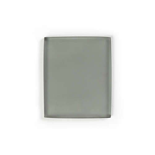 Brokis smoke grey transparent acid-etched glass sample.