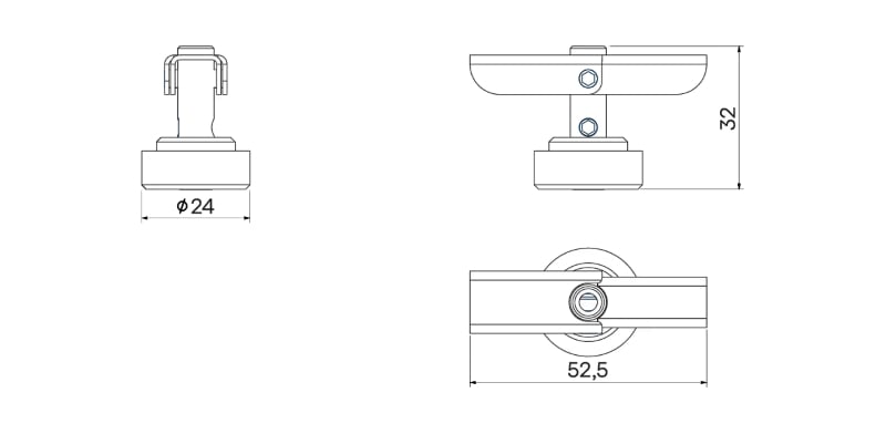 Technical drawing of a Brokis MINI trimless device: for ceiling thickness of 12.5mm