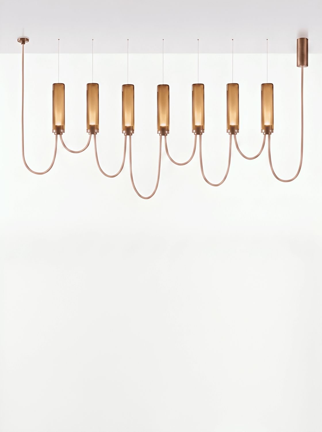 Brokis Arcade VII in smoke brown glass and brushed champagne finish.