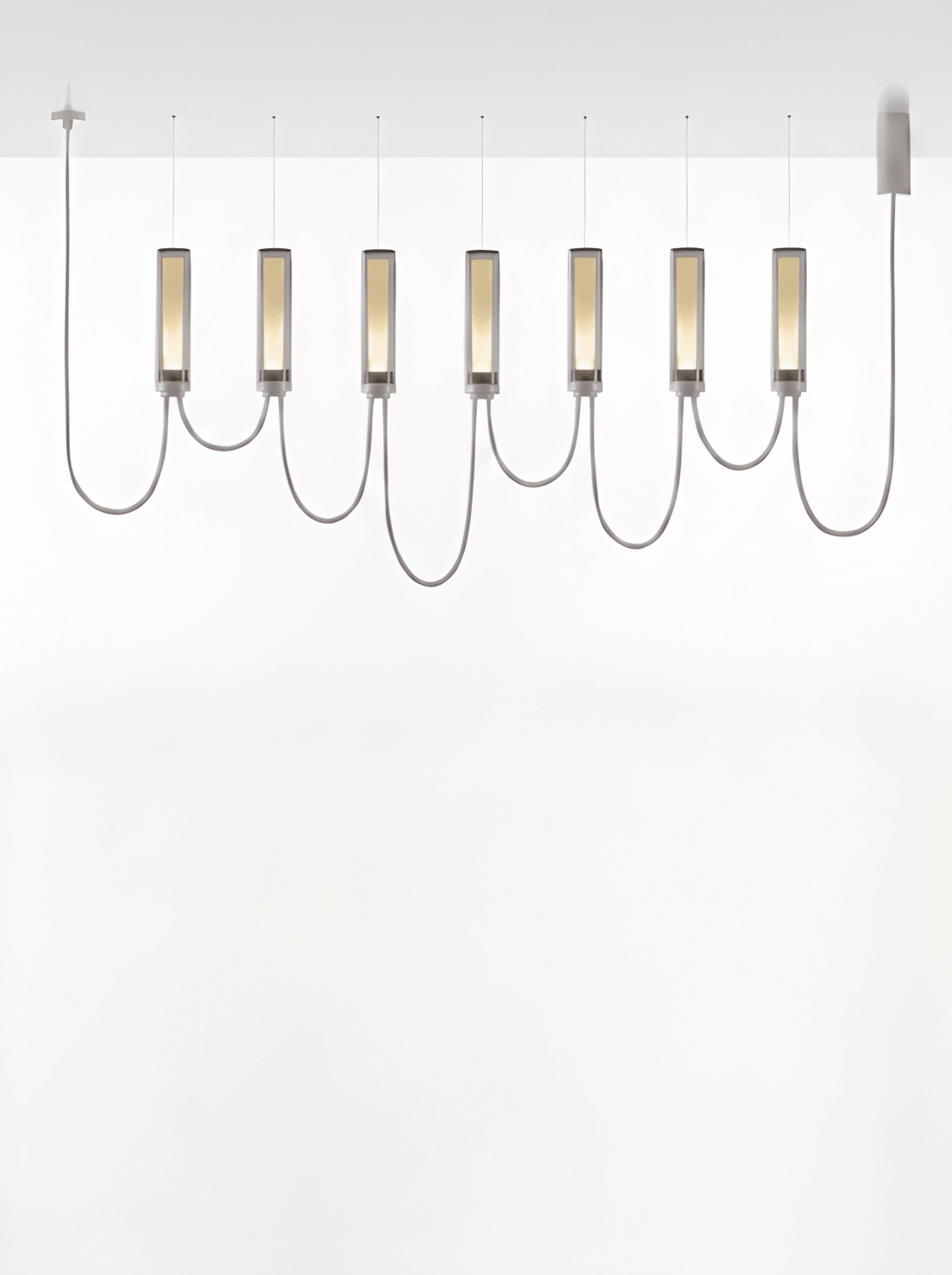 Brokis Arcade VII in smoke grey glass and glossy white finish.